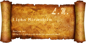 Lipka Mirandola névjegykártya